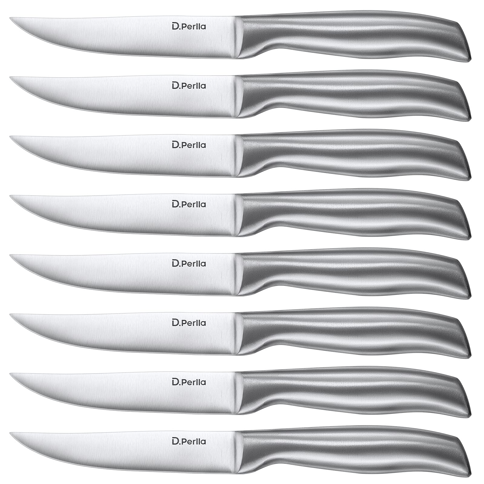 D.Perlla steak knives set of eight blades for effortless slicing.