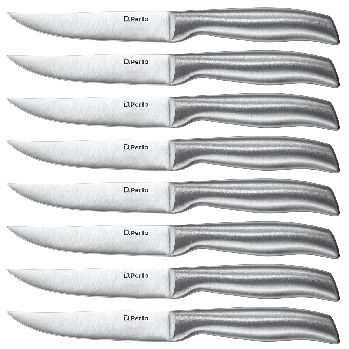 D.Perlla steak knives set of eight blades for effortless slicing.