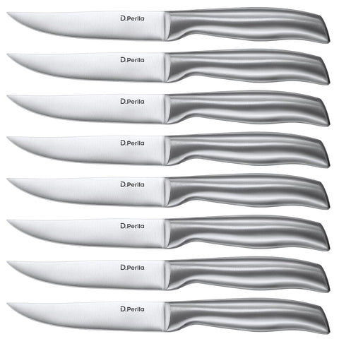 D.Perlla steak knives set of eight blades for effortless slicing.