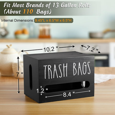 DRASTAR countertop trash bag dispenser provides quick access during prep.