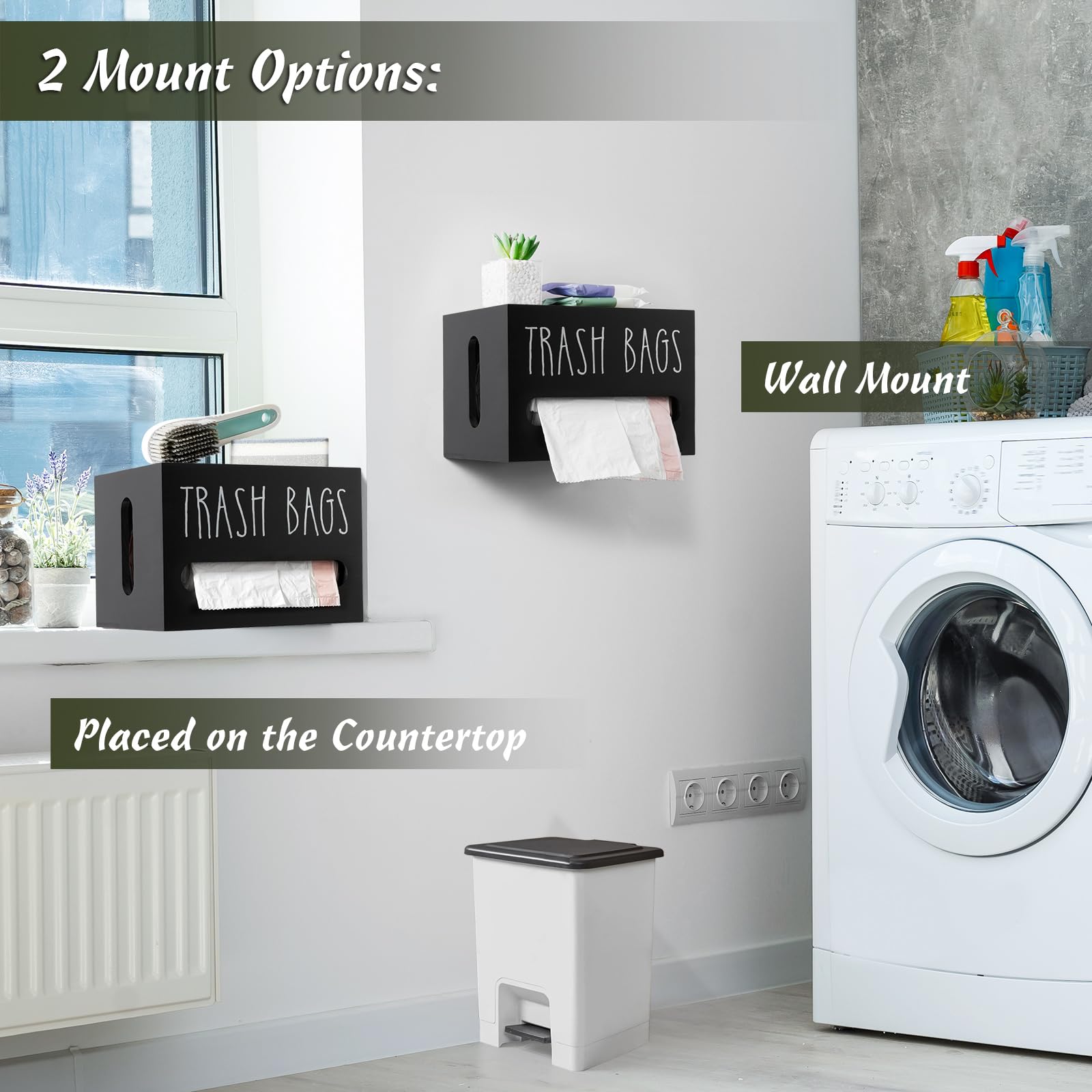 DRASTAR under-sink option saves cabinet space while keeping bags handy.