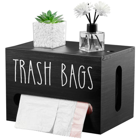 DRASTAR wall-mount trash bag dispenser keeps bags within easy reach and organized.