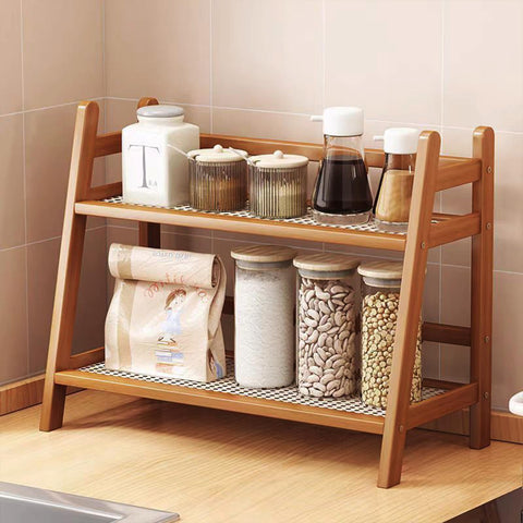 D-werack brown finish adds warmth to coffee and tea bar setup