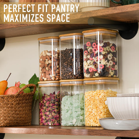 D2scrma 1100ml pantry jar stores dry goods neatly in a square jar