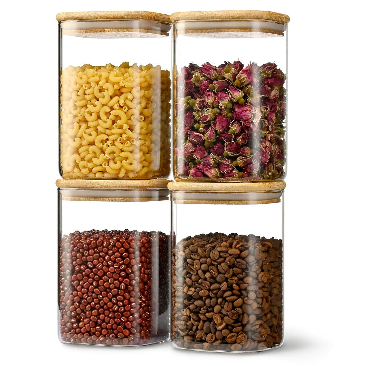 D2scrma bamboo lid airtight jar showing secure seal for fresh pantry storage