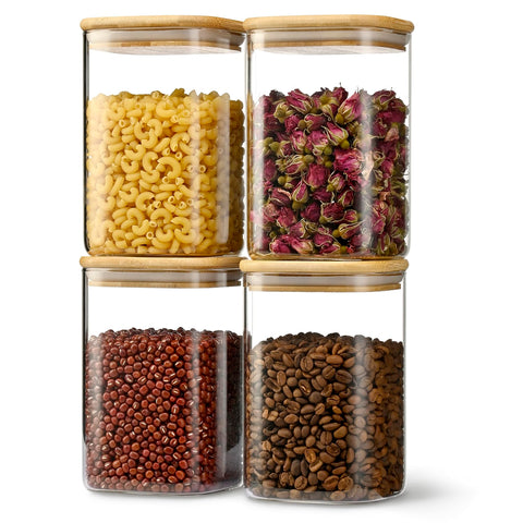 D2scrma bamboo lid airtight jar showing secure seal for fresh pantry storage