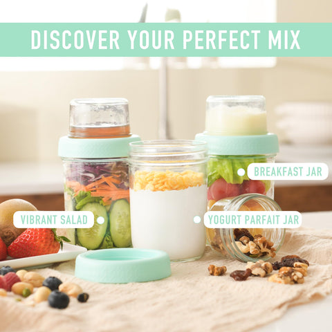 D2scrma portable breakfast prep jars suit travel and work.