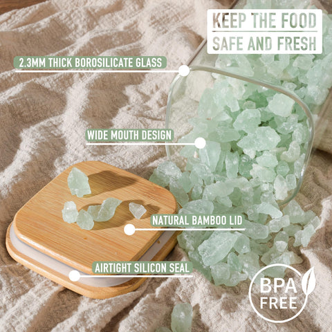 D2scrma transparent square jars let you spot contents at a glance