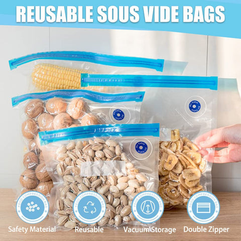 Daarcin sous vide bag pump-in-use removes air for a tight seal.