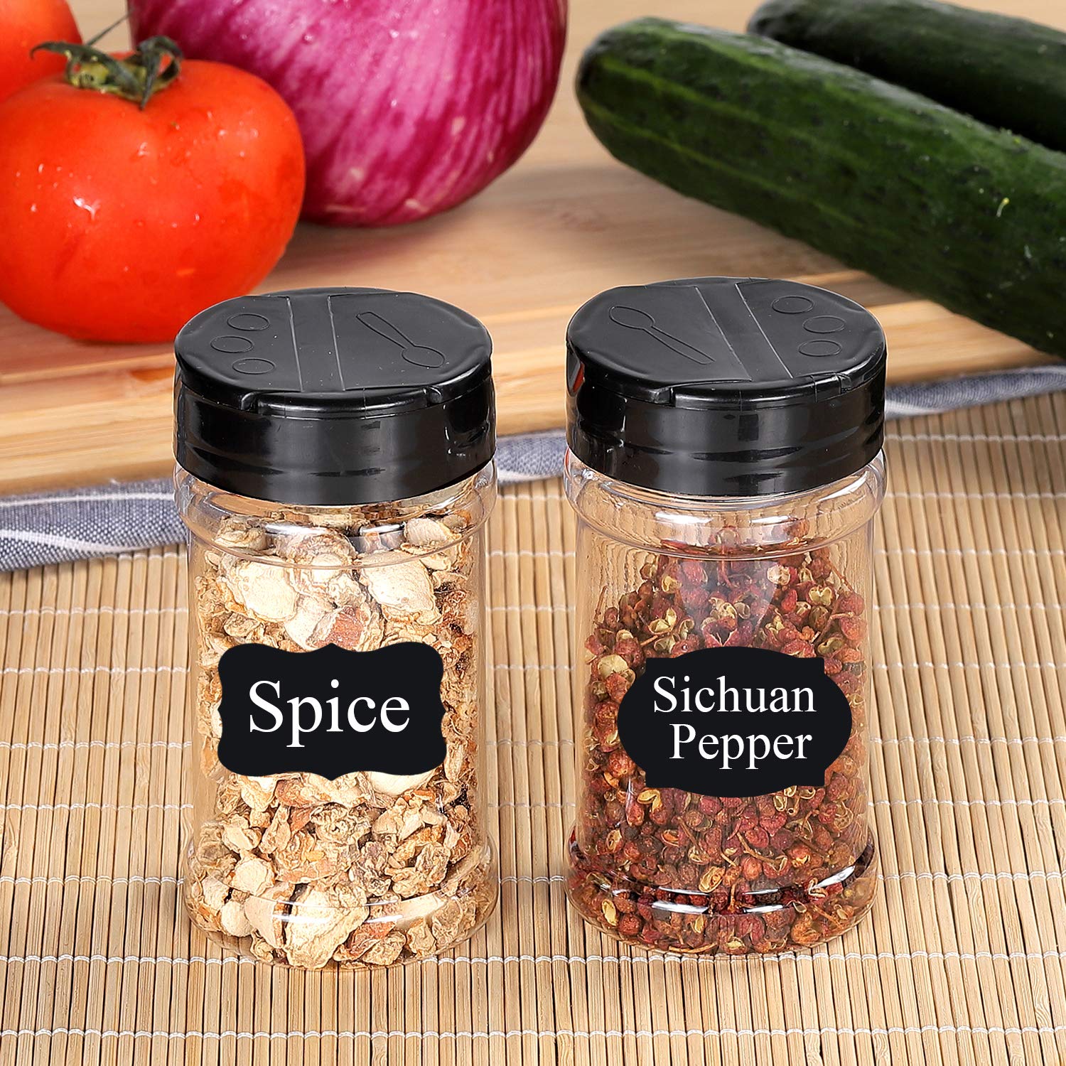 Dabacc multi-use jars for salt, pepper, honey, or candy