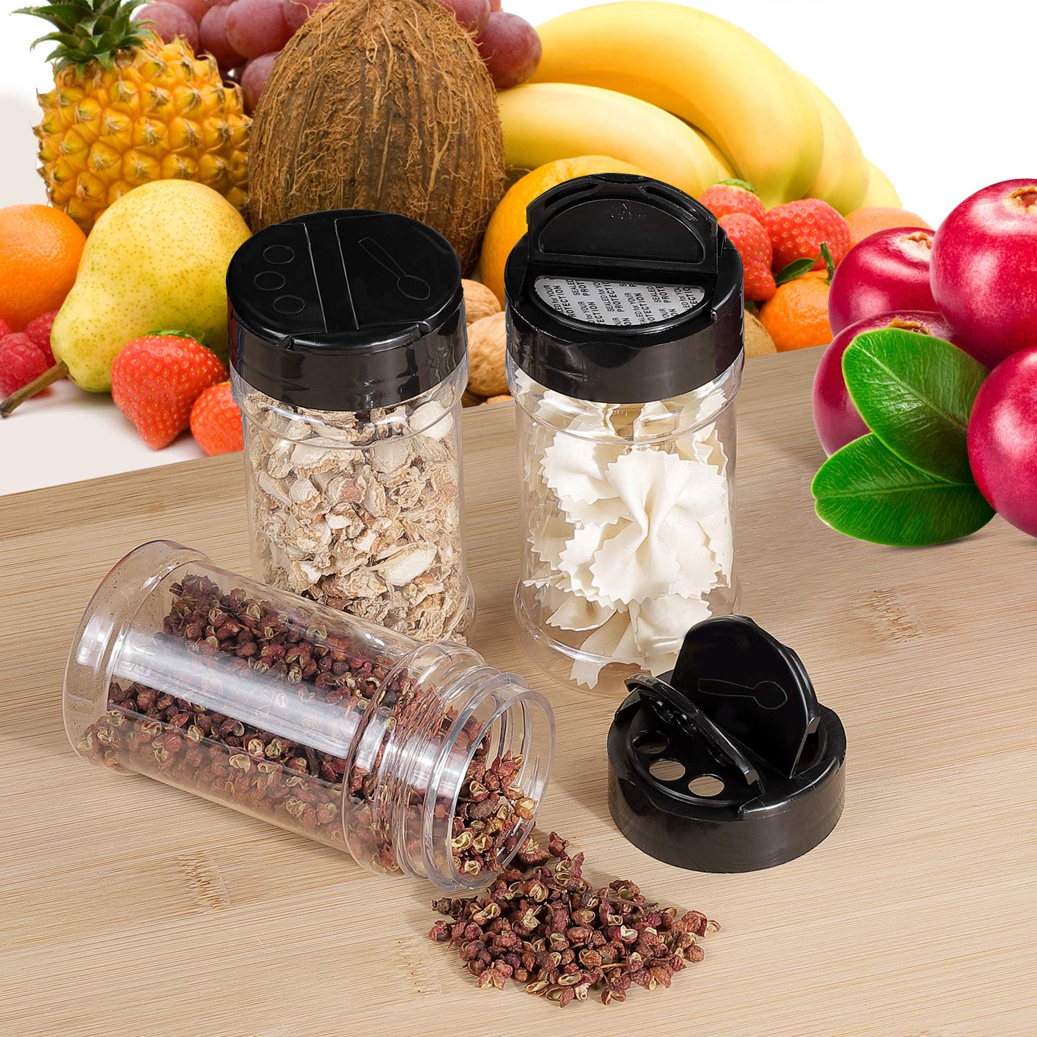Dabacc spice jars for kitchen organizer and pantry prep