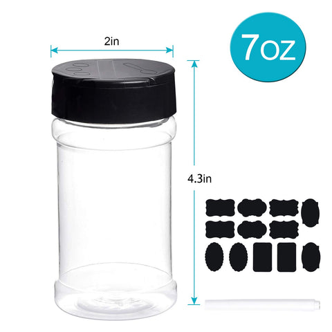 Dabacc transparent plastic jars ideal for spices and powders