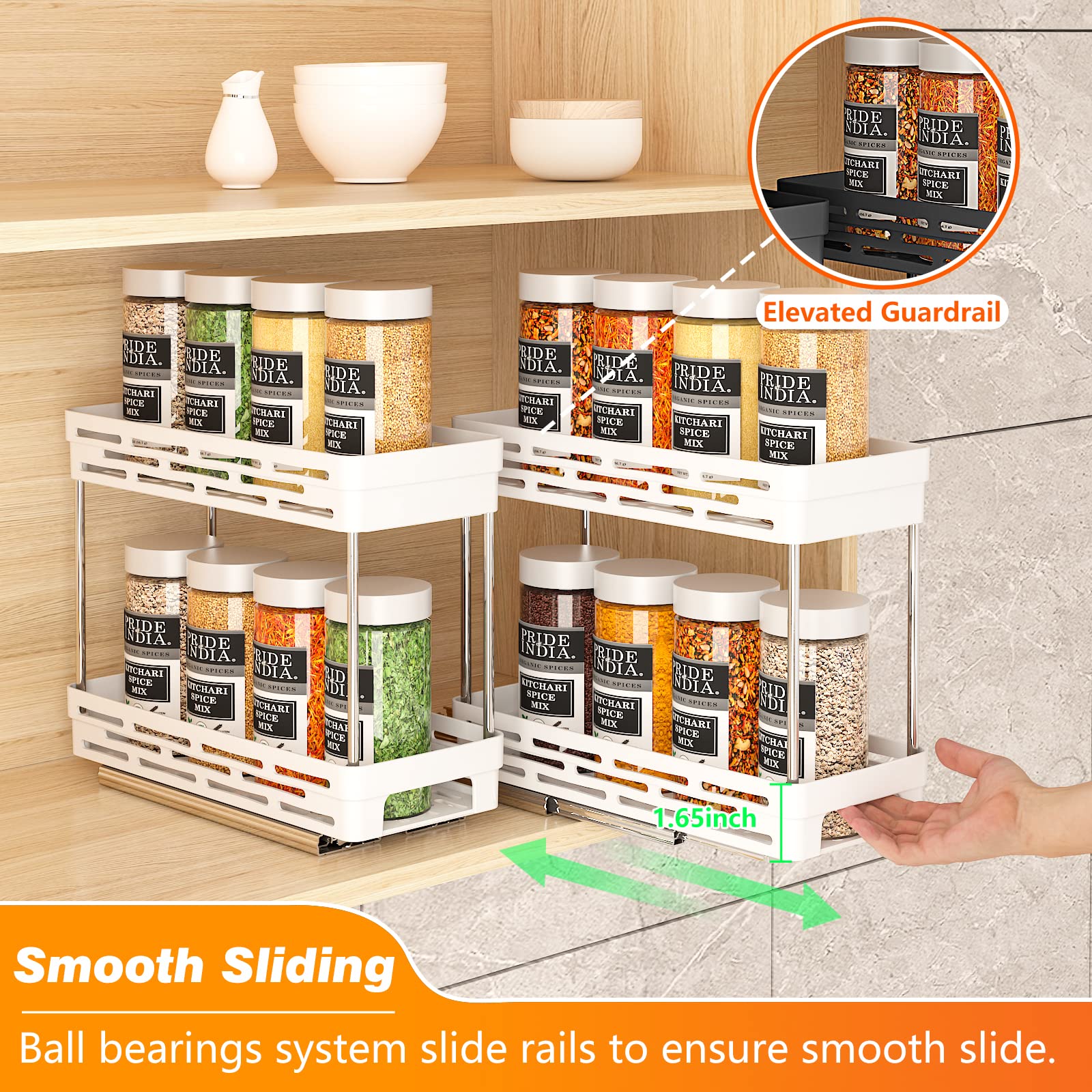 DABIGE guardrails prevent spills while pulling out spices