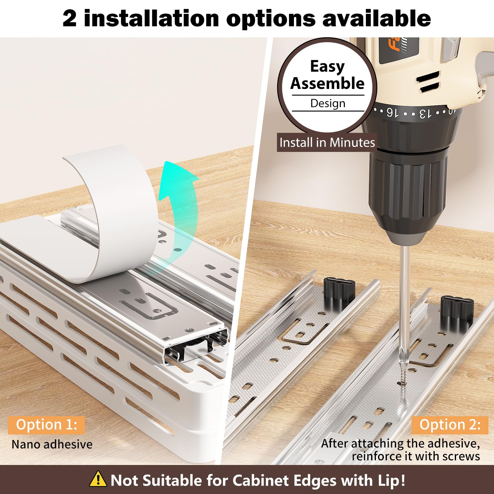 DABIGE metal frame with BPA free baskets ensures durable storage