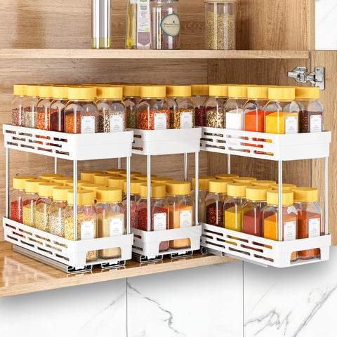 DABIGE pull out spice rack assembly in cabinet for organized spices