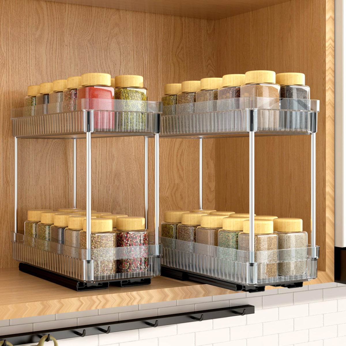 DABIGE two-pack pull-out spice rack in cabinet for space efficiency