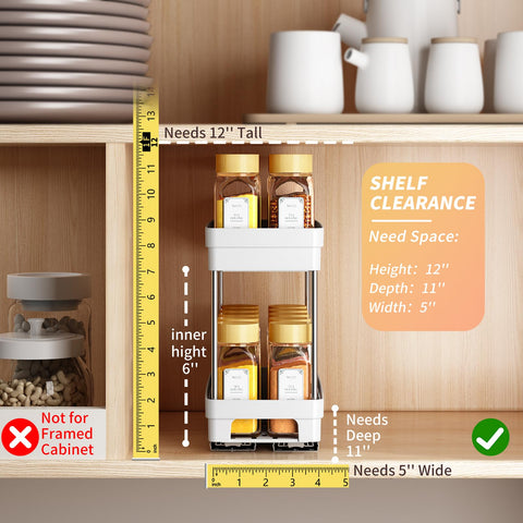 DABIGE two tier spice rack extended provides full visibility of jars