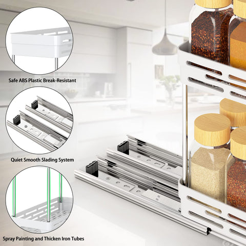 DABIGE white finish adds modern style while organizing your spice collection