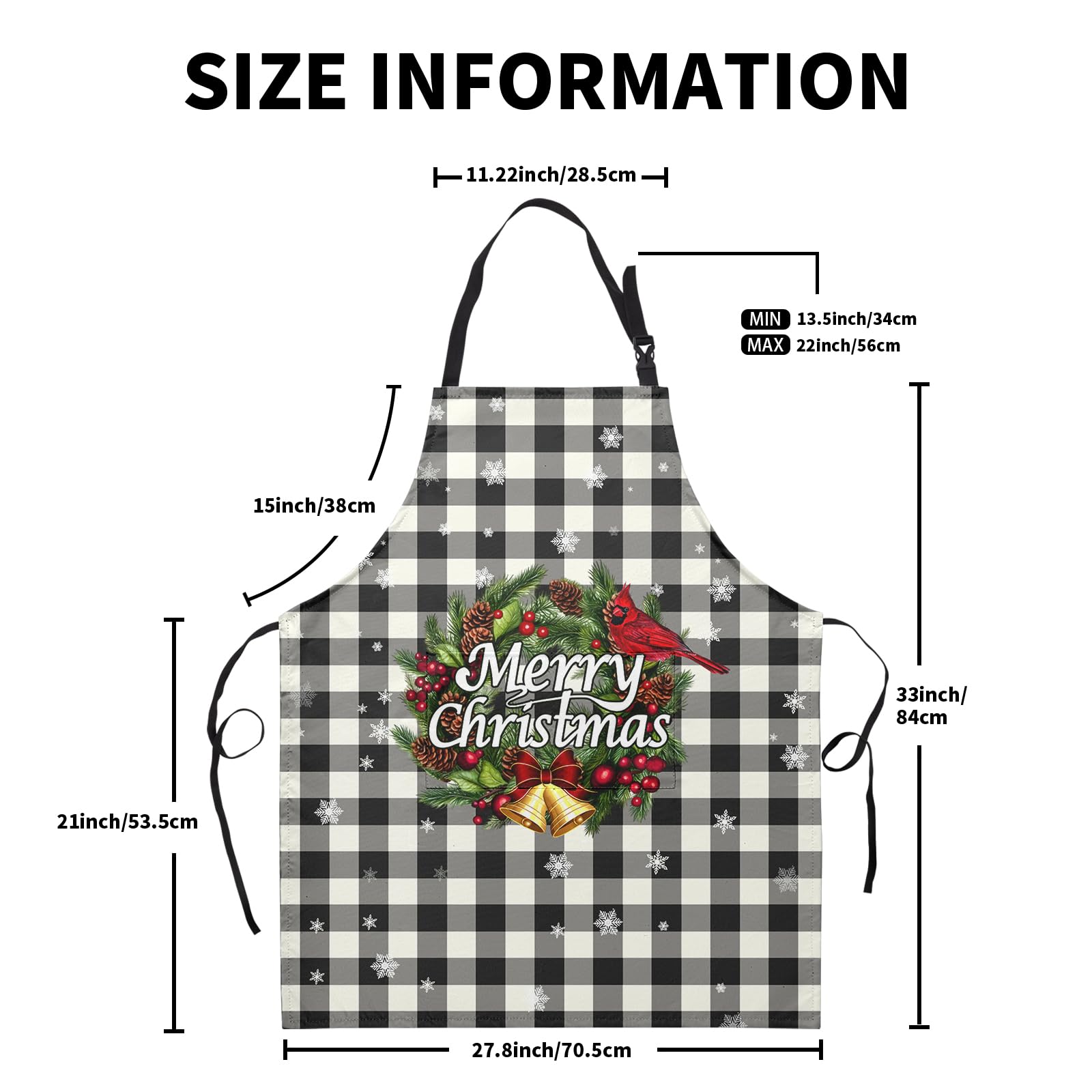 Dacawin Merry Christmas apron made of durable oxford fabric for longevity