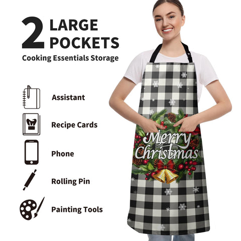 Dacawin Merry Christmas apron is easy to wash and dry