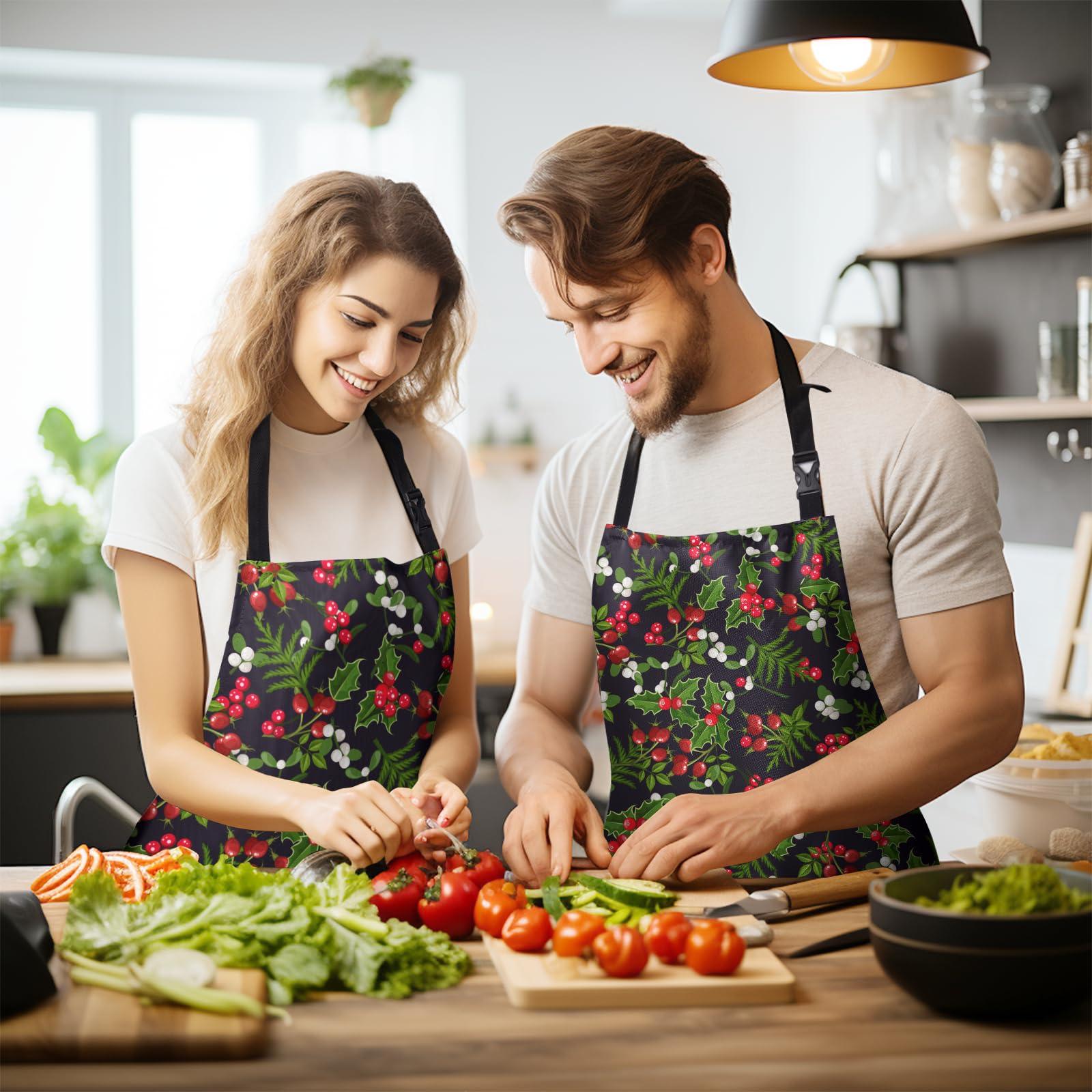 Dacawin waterproof Oxford apron protects clothing during cooking and cleanup
