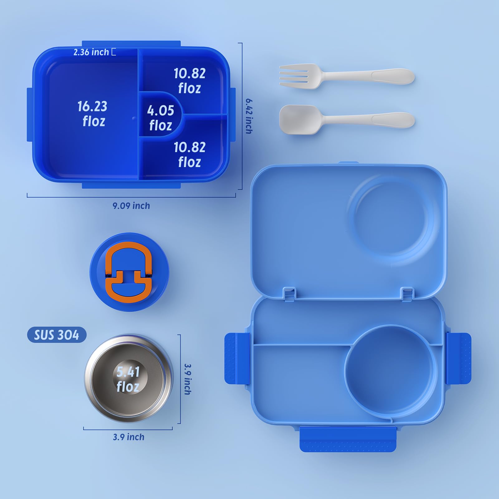 DaCool blue kids lunch box ideal for school and outings.