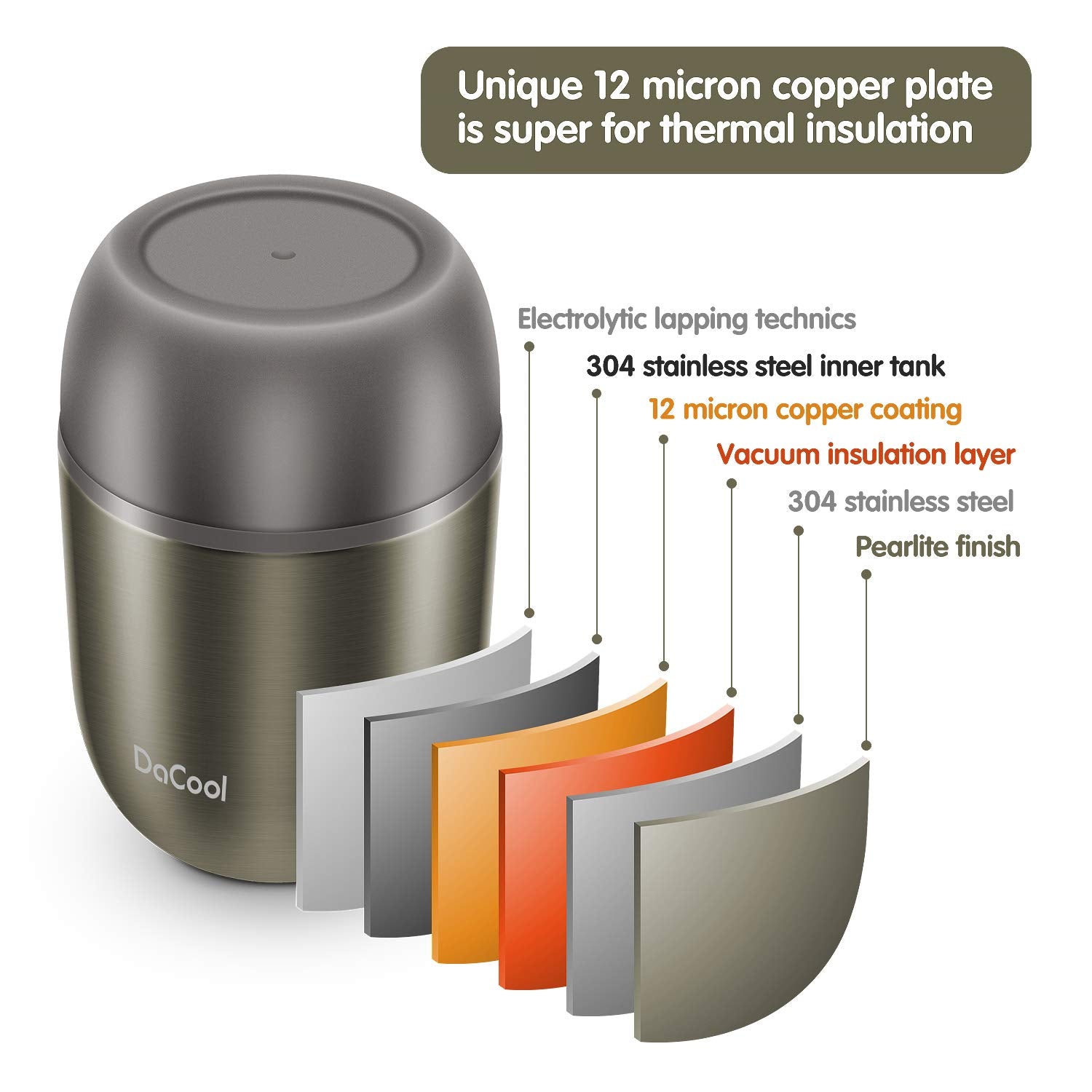 DaCool food jar outdoors during picnic with hot coffee or soup.