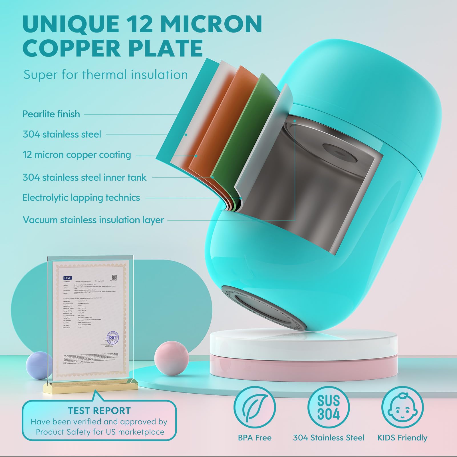 DaCool Food Thermo wide-mouth with spoon eases filling and cleaning