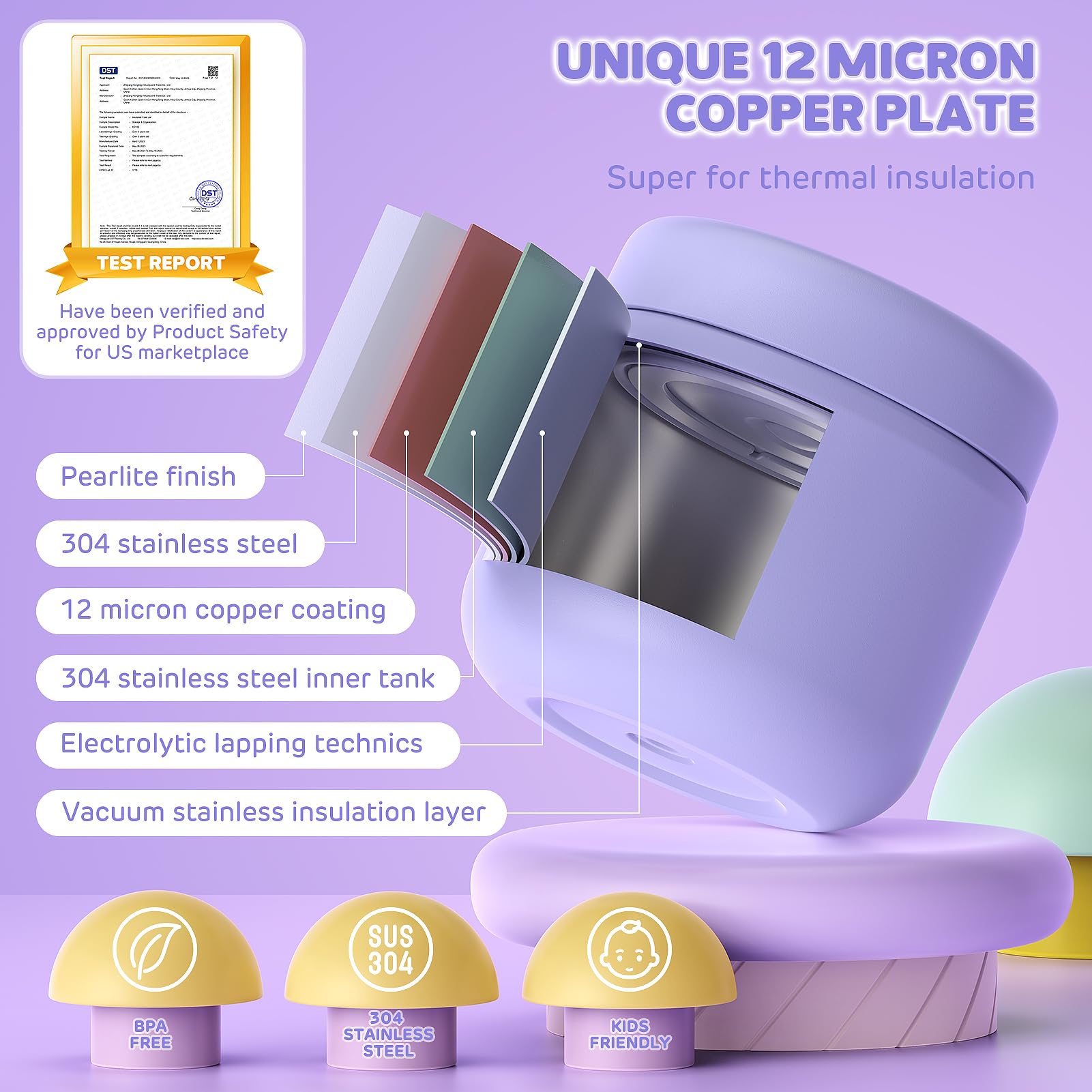 DaCool BPA-free stainless steel interior supports safe meals for kids