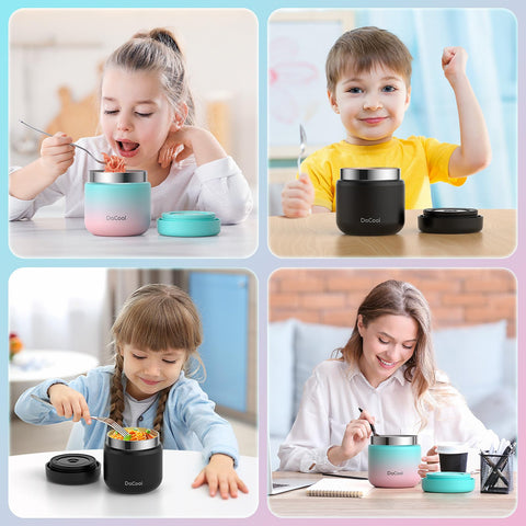 DaCool Thermo 13.5 oz capacity fits kid portions for school or outings