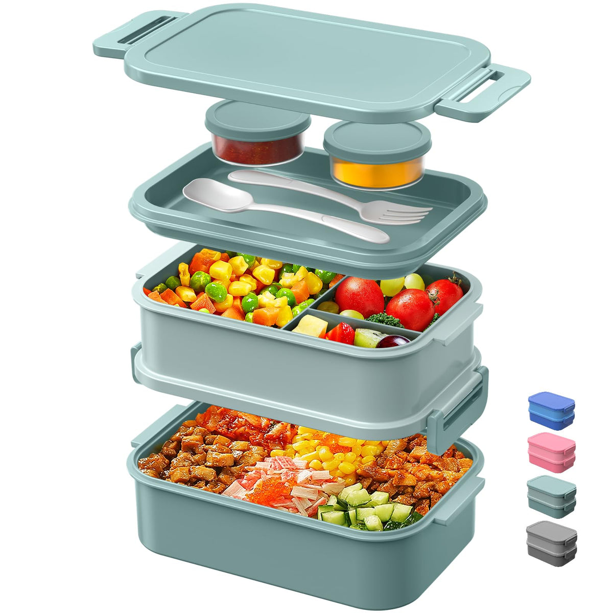 DaCool lunch box adults 74oz stackable three-layer design for balanced meals at work