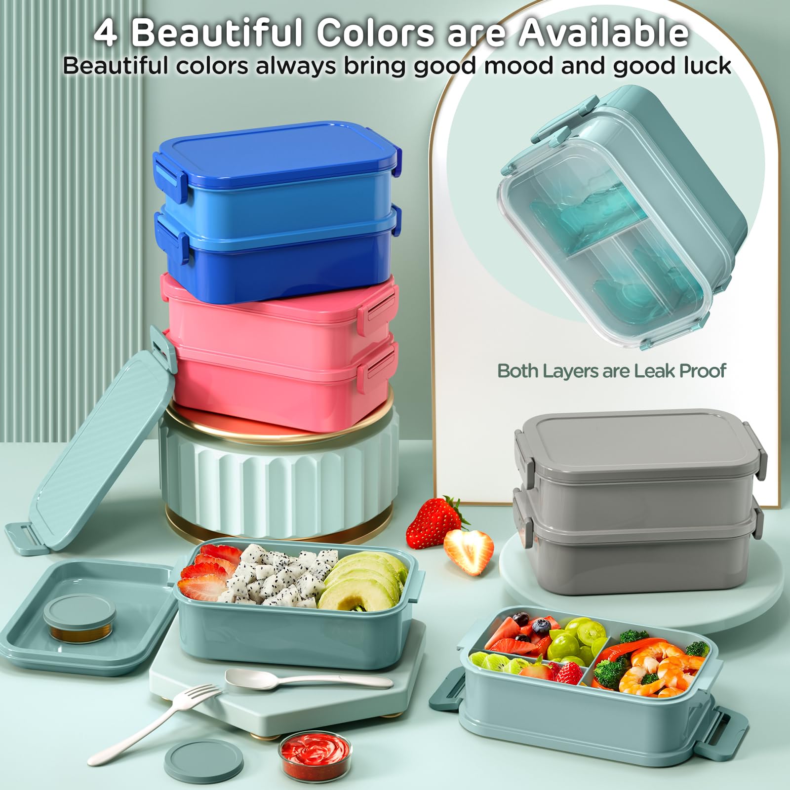 DaCool lunch box double layer seal prevents leaks and keeps foods fresh
