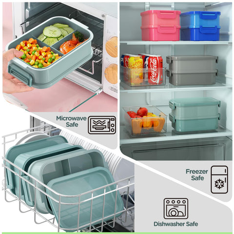 DaCool lunch box open view showing 3-layer compartments for versatile meals