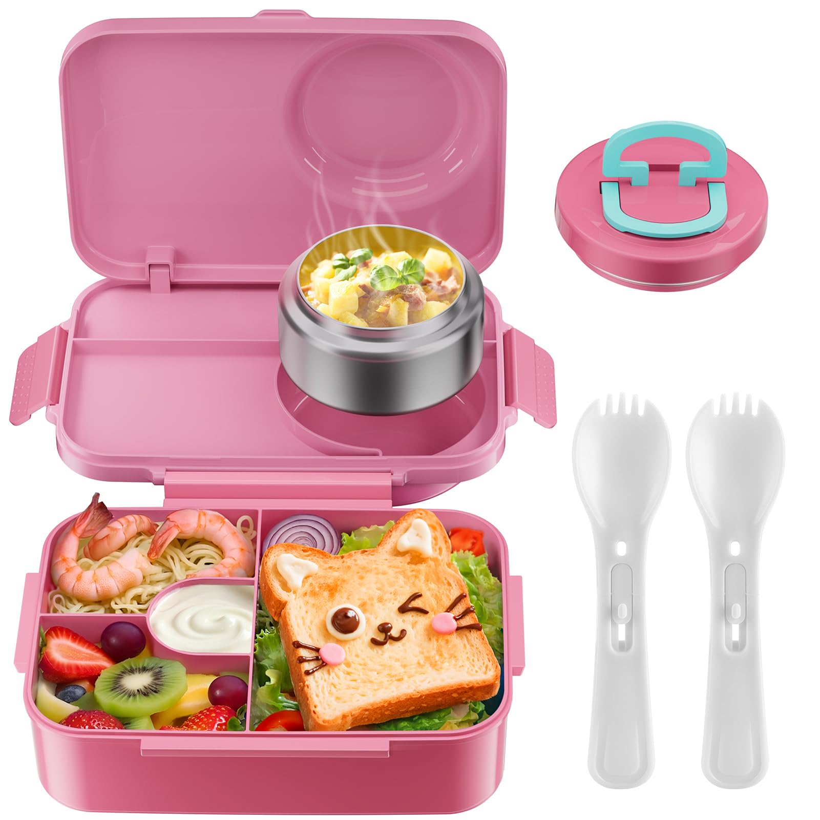DaCool rose-pink exterior lunch box ideal for school meals.
