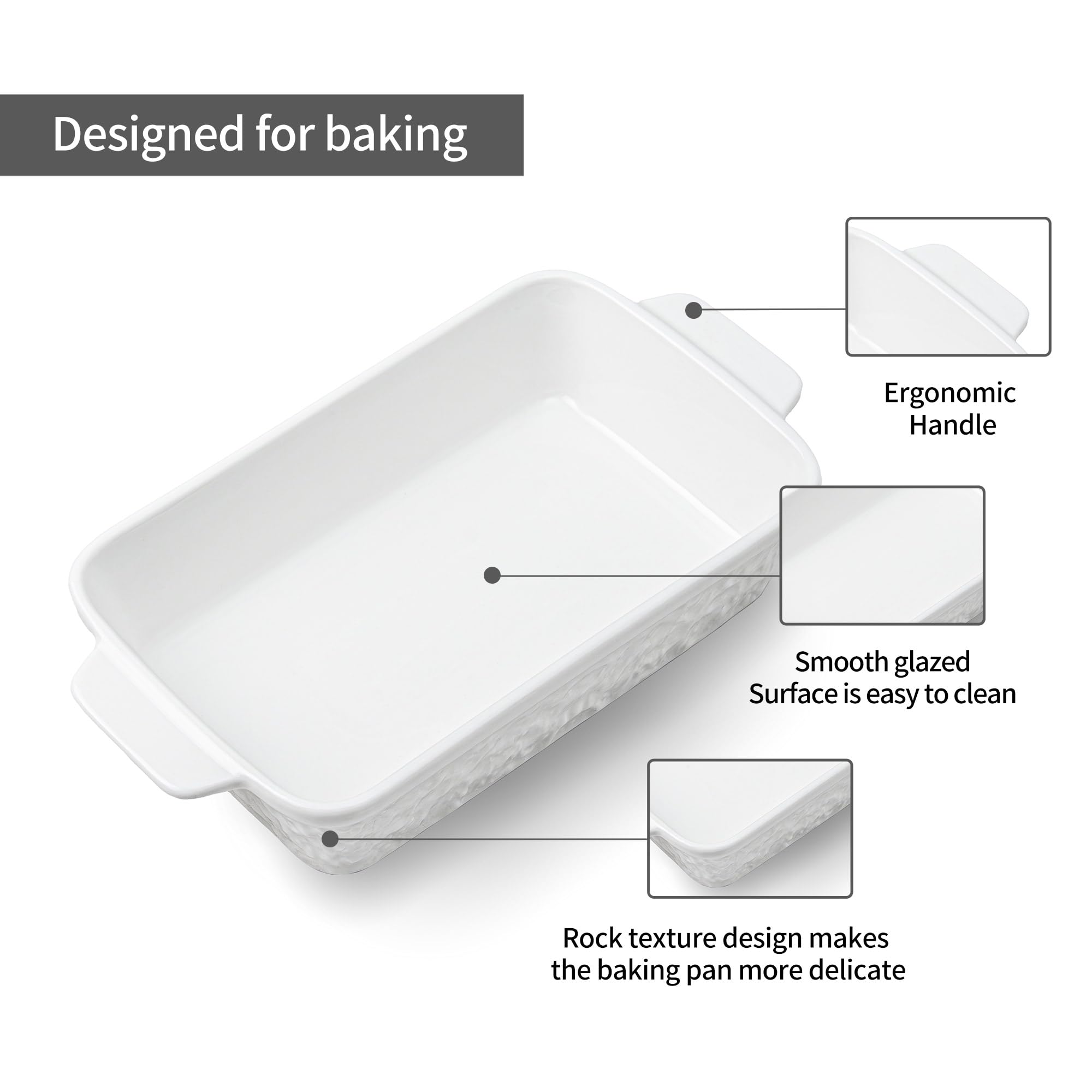 Dafuceramic casserole set with stackable design saves pantry space