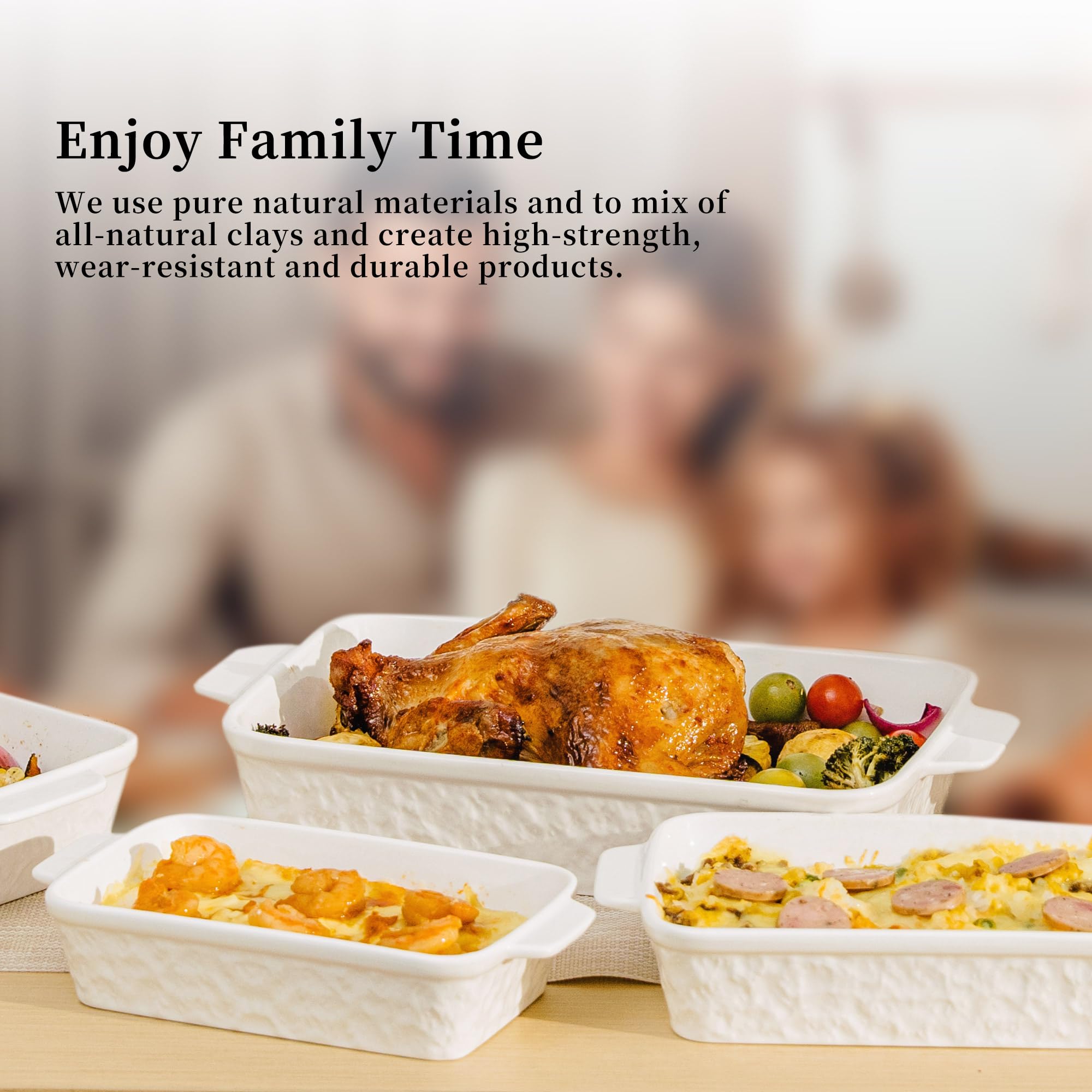 Dafuceramic white porcelain dishes safe for oven, fridge, microwave, and dishwasher