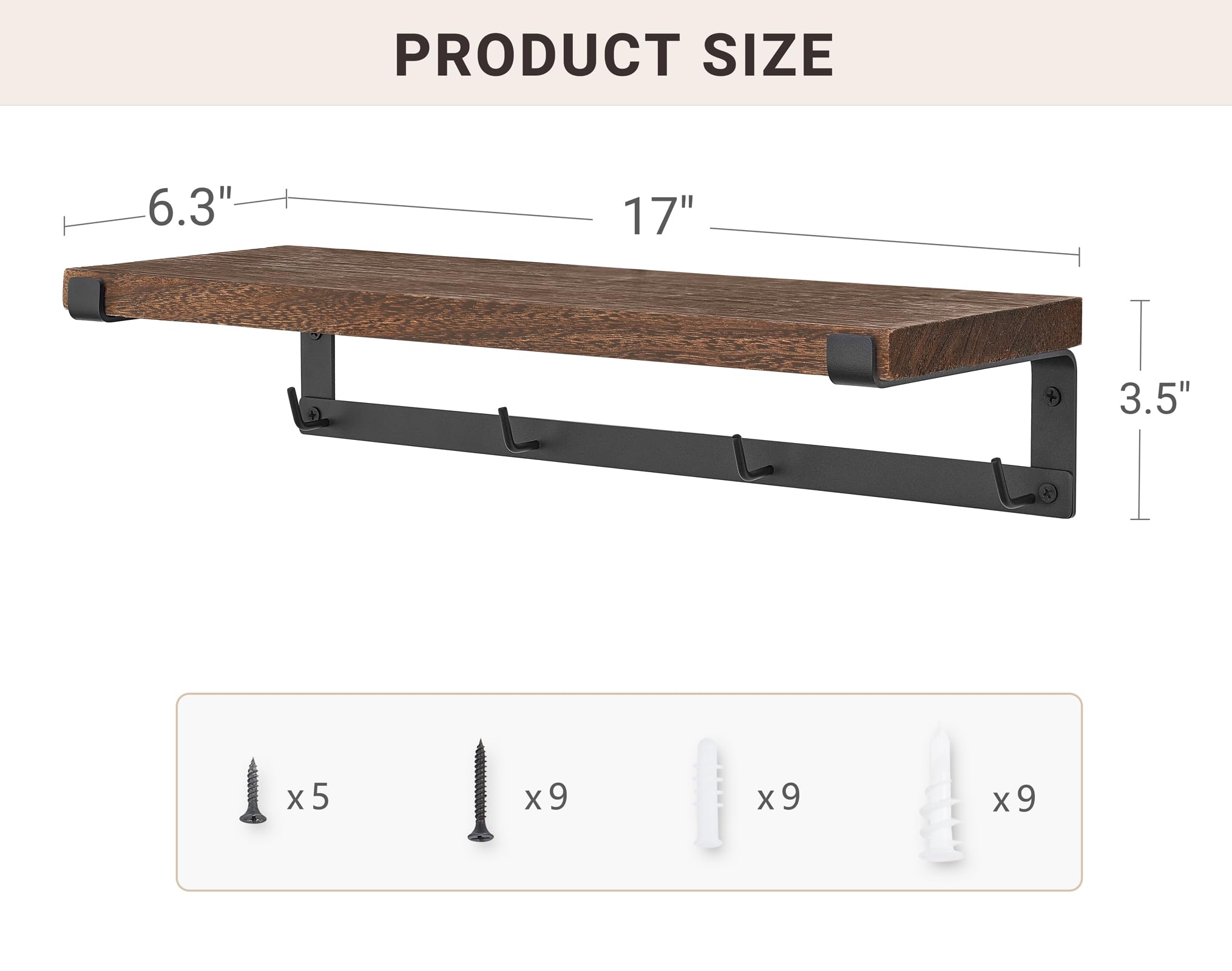 Dahey brown wood mount adds warm rustic charm to kitchen decor.
