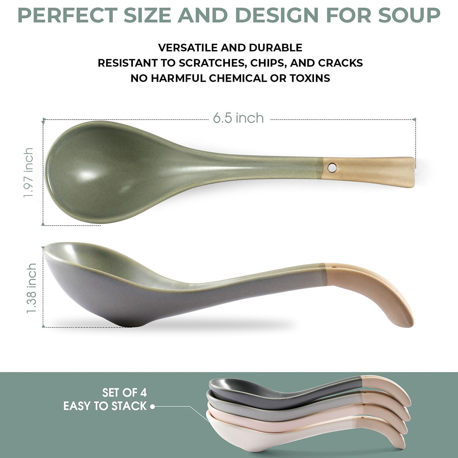 DAHO GOMSU spoon with non-slip bottom stays steady in bowls