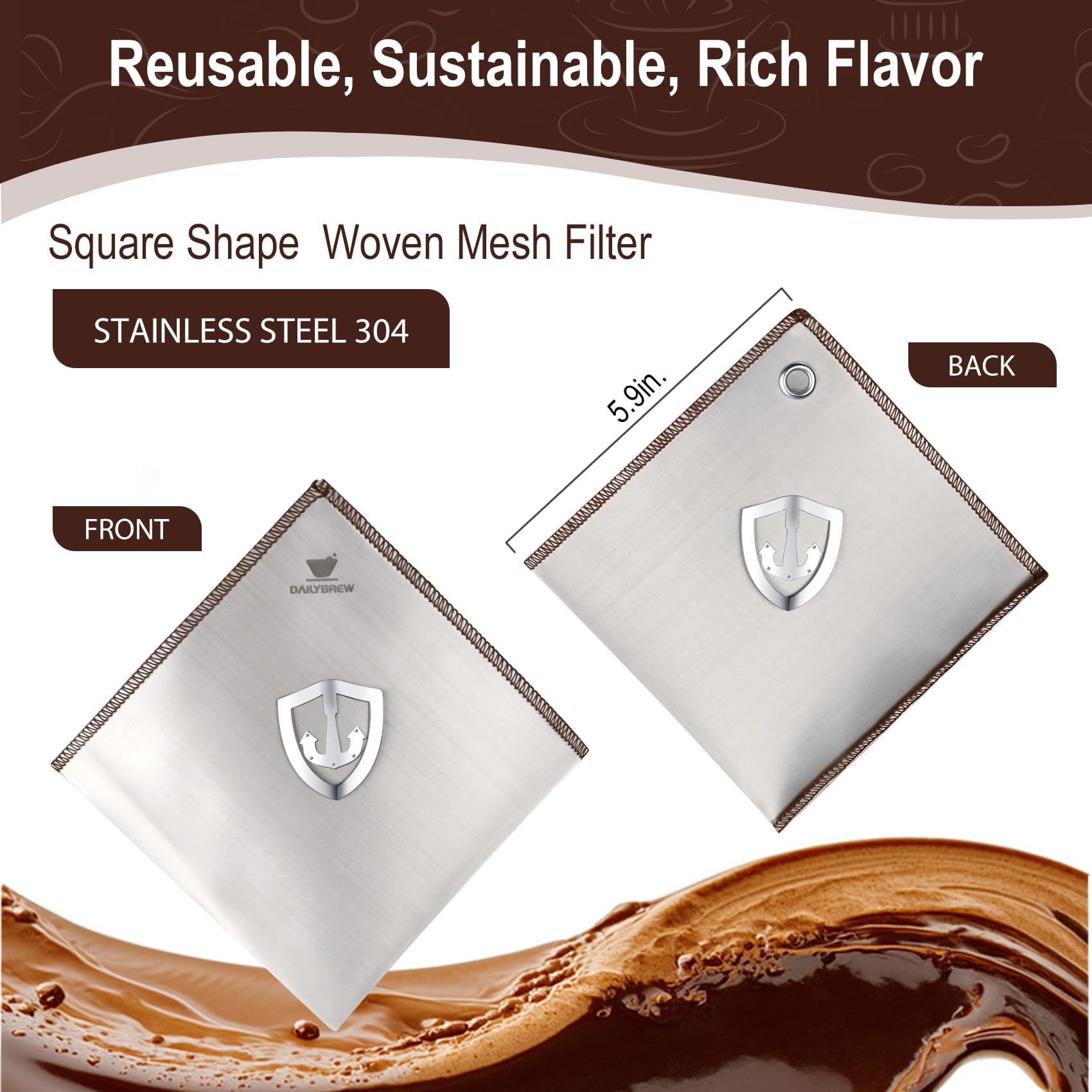 Dailybrew filter compatible with 6, 8, and 10 cup pour-over makers