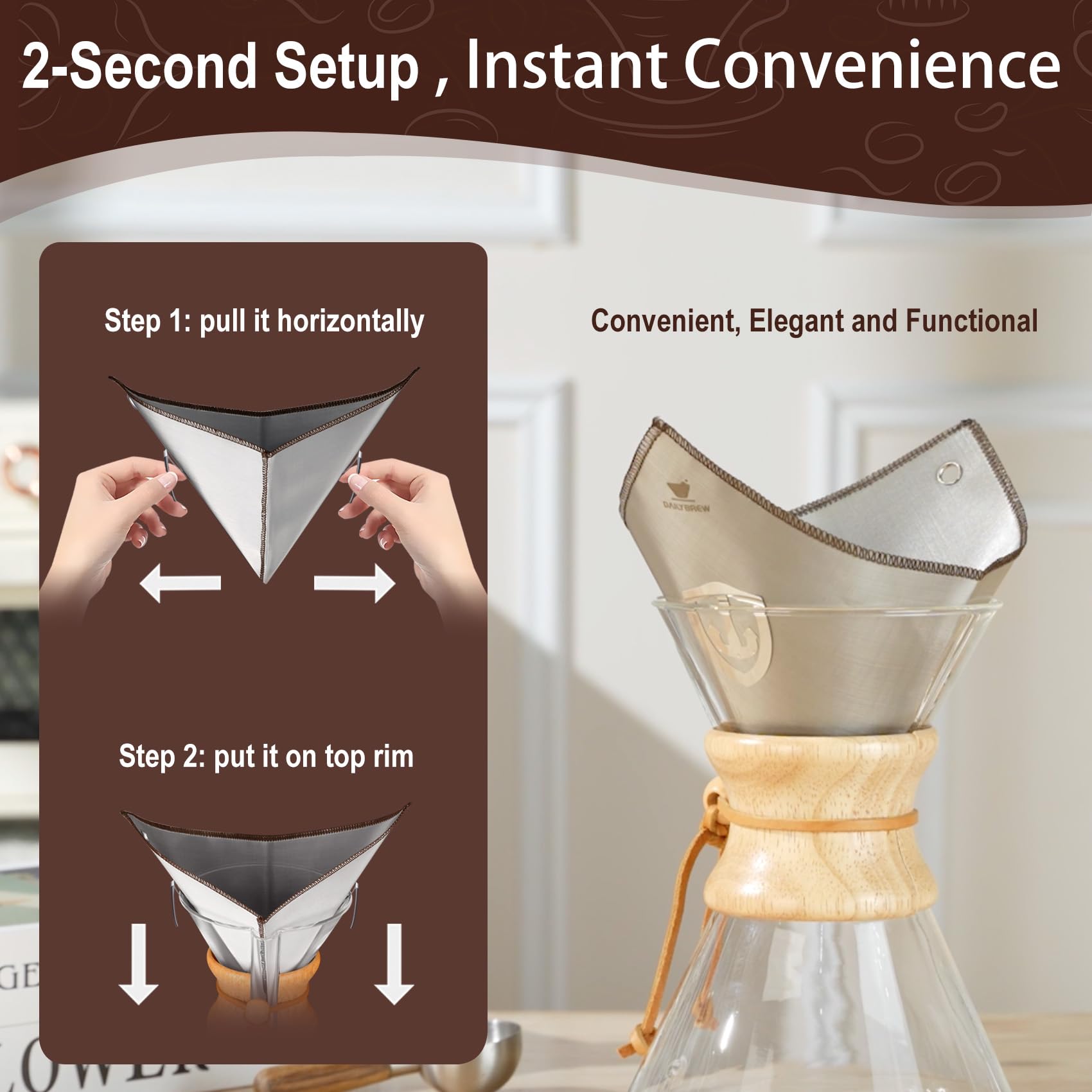 Reusable filter reduces waste and saves money over time
