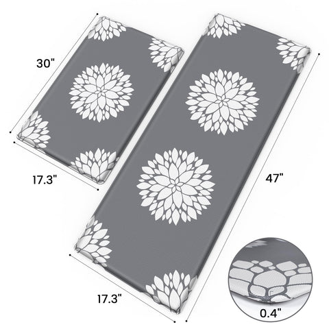 DailyCuddles anti-fatigue mat grey closeup showing cushioned surface.