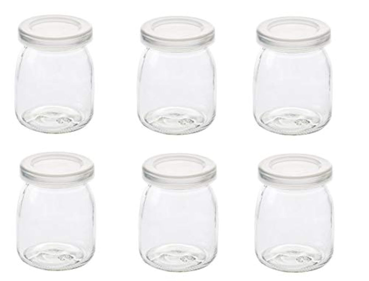 Dailydanny yogurt pudding jars six-pack in clear glass for versatile storage
