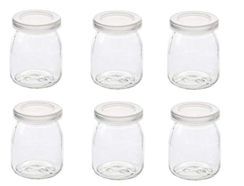 Dailydanny yogurt pudding jars six-pack in clear glass for versatile storage