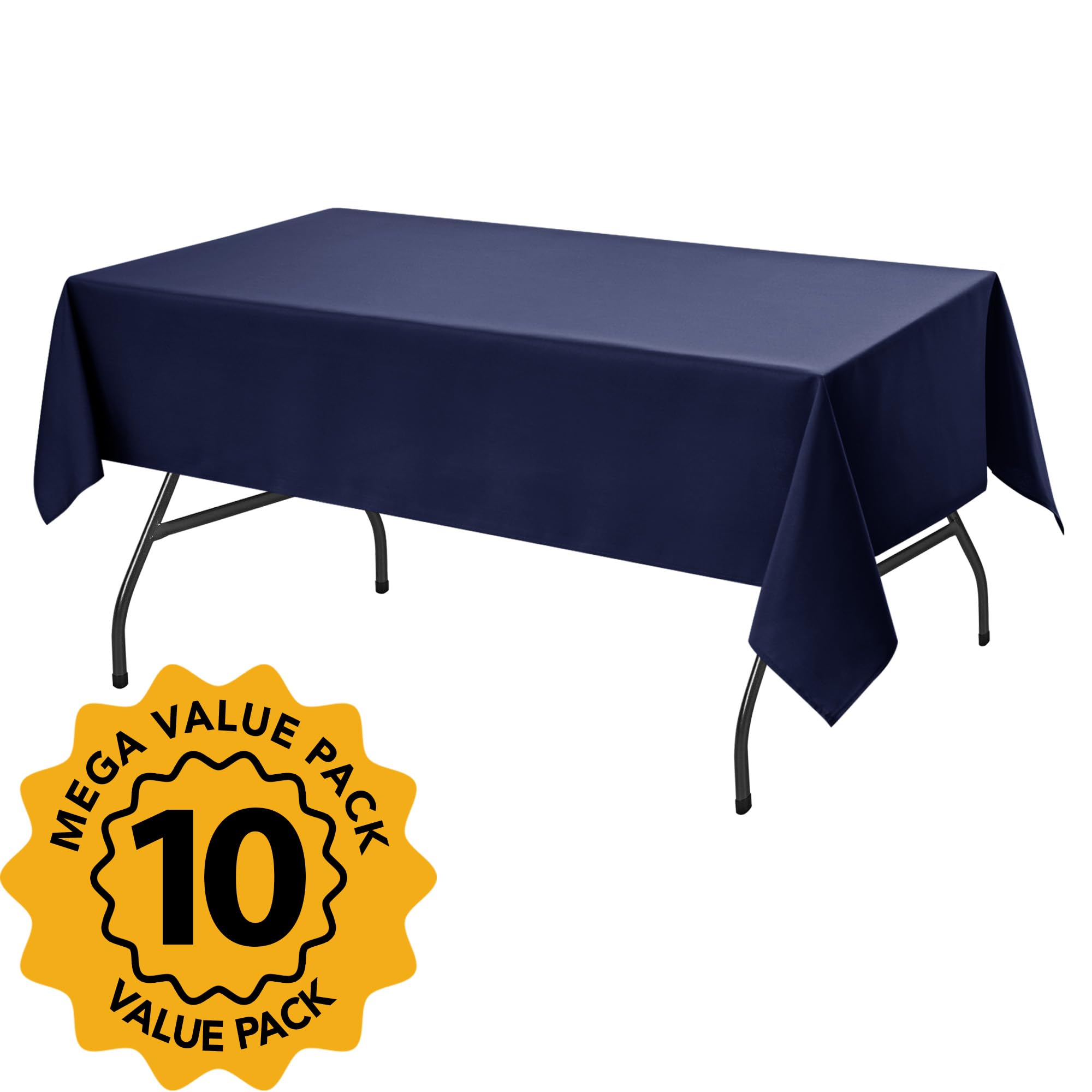 Dailyset navy tablecloth fabric texture close-up showing durable material