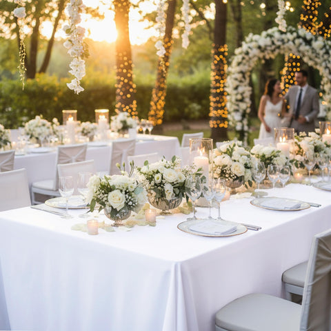 On-site event setup using DailySet 60x120 tablecloths