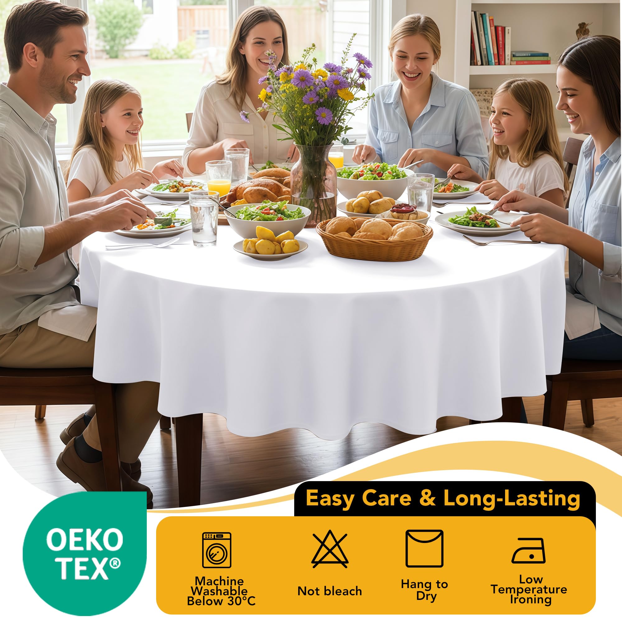 Dailyset 5-6 ft round table fit with snug drape