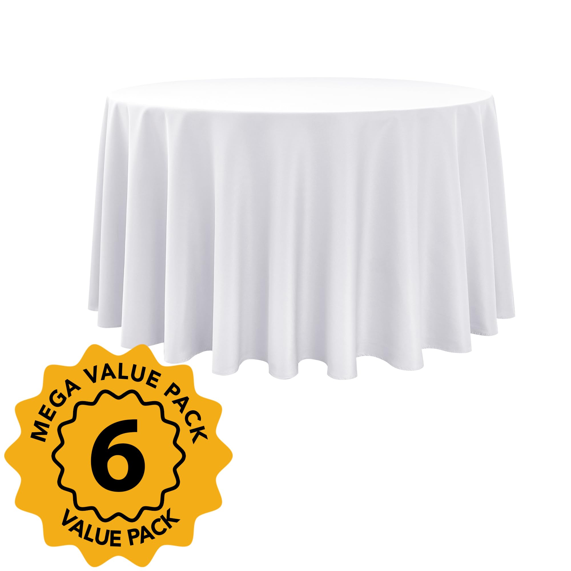 Dailyset wrinkle-resistant fabric close-up on white round tablecloth
