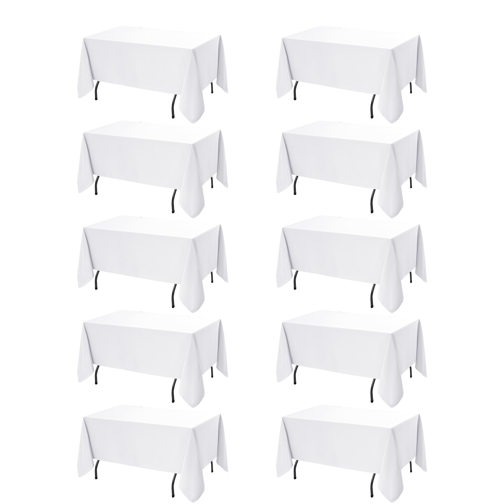 DailySet white rectangle tablecloth 60x120 in, ready for events