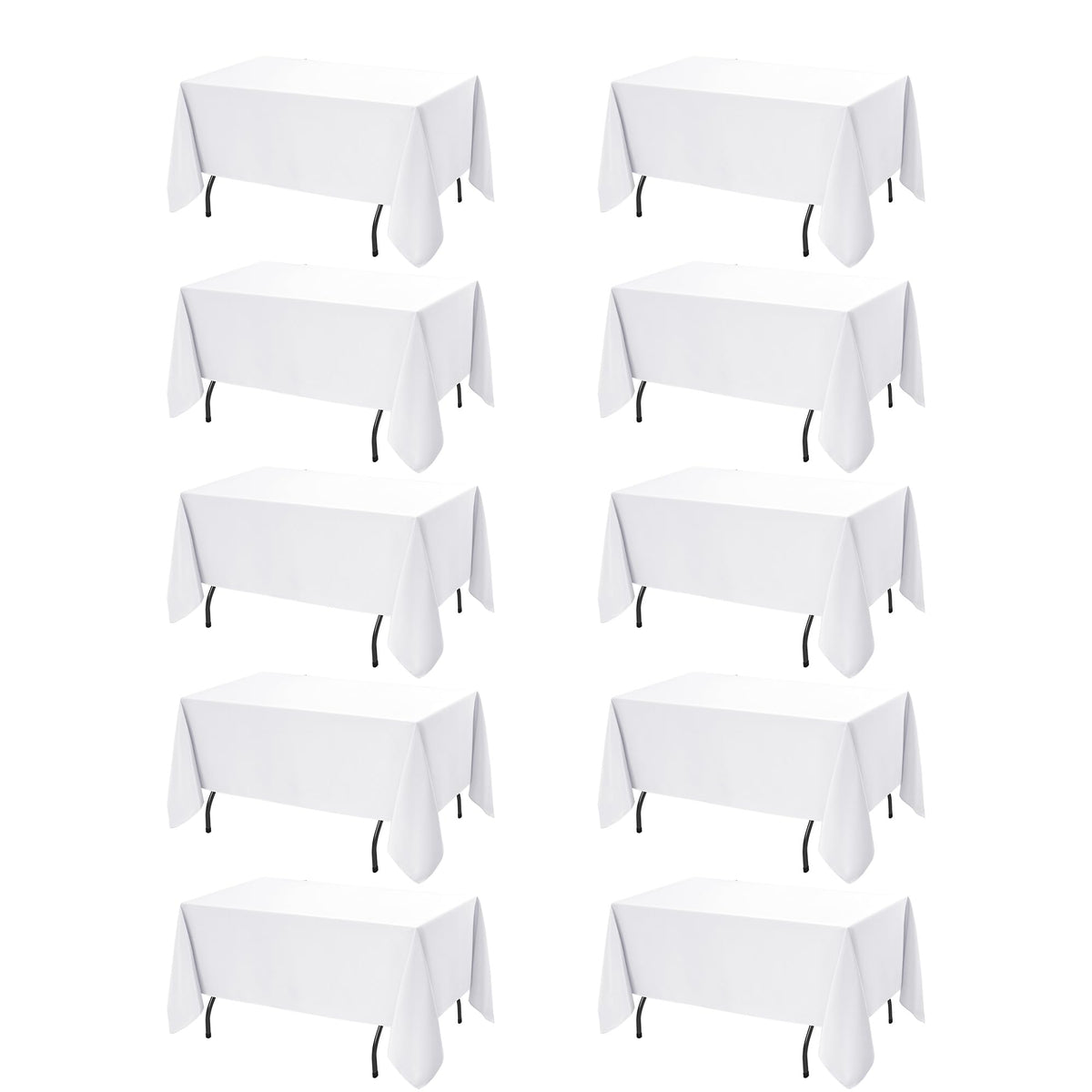 DailySet white rectangle tablecloth 60x120 in, ready for events