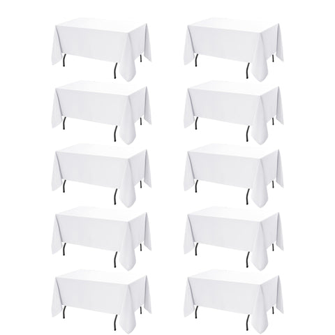 DailySet white rectangle tablecloth 60x120 in, ready for events